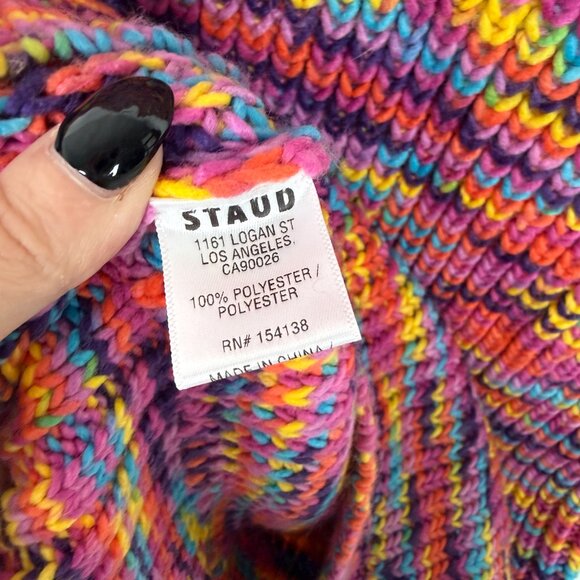 STAUD Gardenia Melange Mini Tank Dress in Pink Multi Sweater Size Medium M EUC - Picture 6 of 13